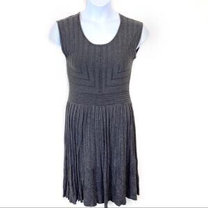 Fit & Flare Light Knit Sweater Dress Size 16 Ella Moss Gray Heather
